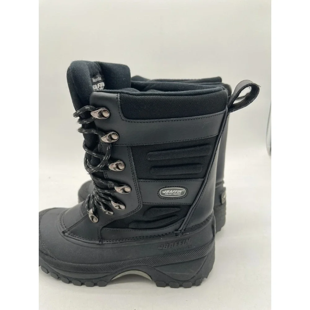Baffin Polar Proven Young Crossfire Boys Black Snow Boots‎ Size 6